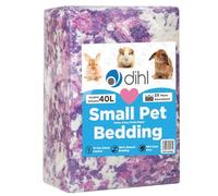 Dihl 40L Paper Bedding for Small Animals - Purple, Pink & White | Super Absorbant, Absorbs 6 Times its Weight in Liquid. Hamster, Mice, Rat, Rabbit, Guinea Pig Gerbil Cage Substrate - 40L