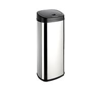 Dihl 50L Onyx Chrome with Black Lid Stainless Steel Waste Bin