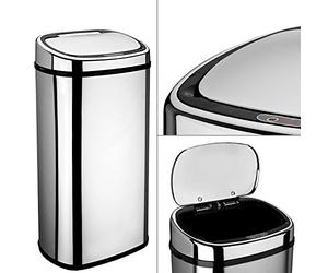 Dihl 68L Origin Automatic Motion Sensor Kitchen Waste Bin, Silver with Chrome Plated Lid, Touchless Hands Free Dust Bin, Stainless Steel, 68 Litre Capacity