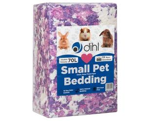 Dihl 70 Litre, Purple, Pink & White, Super Absorbent Paper Bedding for Small Animals. Absorbs 6 Times its Weight in Liquid. Hamster, Mice, Rat, Rabbit, Guinea Pig Gerbil Cage Substrate - 70L