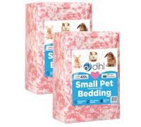 Dihl 80 Litre, Pink, Super Absorbent Paper Bedding for Small Animals. Absorbs 6 Times its Weight in Liquid. Hamster, Mice, Rat, Rabbit, Guinea Pig Gerbil Cage Substrate - 2x 40L Packs