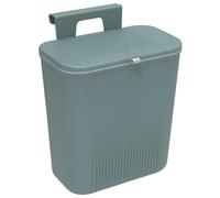 Dihl 9 Litre Hanging Trash Bin with Lid, Wall Mounted Garbage Can Kitchen Compost Bin, Plastic Rubbish Bin Wastebasket for Under Cupboard, Cabinet Door, Bedroom, Offices (Mint, Small)