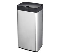 Dihl Chrome 45L Kitchen Bin with Motion Sensor Lid, Automatic Battery Operated Trash Can, Hygienic Waste Disposal, 45 Litre Capacity, Silver with Onyx Black Lid