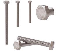 Dihl Pack of 10 M10 x 80mm Fully Threaded Hexagon Bolts, 17mm Hex Socket Head, DIN 933, A2-70 Stainless Steel, 10 PCS