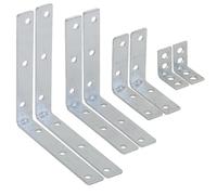 Dihl Pack of 10 Steel Corner Fixed Angle Brackets L Shape 90° Furniture Fittings Corner Fixings Connector Hinges, 50mm x 50mm x 15mm, 10 PCS