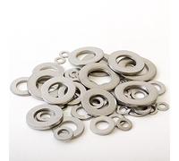 Dihl Pack of 100 M12 Plain Flat Form A Washers, M12 13mm x 24mm Outer Diameter, A2 Stainless Steel, DIN 125, Silver, 100 PCS