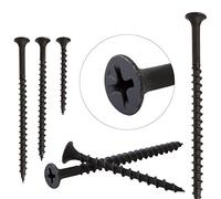 Dihl Pack of 1000 3.5 x 50mm Bugle Head Plasterboard Drywall Screws, Countersunk, Carbon Steel, Black Phosphate, 1000 PCS