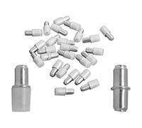 Dihl Pack of 17mm x 5mm Shelf Support Pegs, For Shelves, Glass, Cupboards, Closets, Cabinets, Bookcases, Removable Plastic Sheath, 0.5cm Plug in Studs, Silver, Steel, 24 PCS