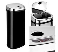 Dihl Rectangle 50L Stainless Steel Auto Sensor Kitchen Waste Dust Bin Automatic Motor Black
