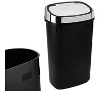 Dihl - UK MADE - 50L Black Sensor Bin with Chrome Sensor Lid Kitchen Waste Dust Bin Automatic Motor