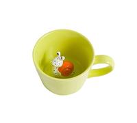DIHOclub Ceramic Snail Cup Hidden 3D Animal Inside Mug，Garden series Handmade Figurine Snail Mugs (Apple green)
