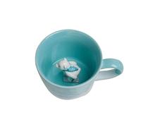 DIHOclub Skiing Polar Bear Ceramic Cup Hidden Animal Inside Mug Cute Cartoon Handmade Figurine Mugs,Holiday and Birthday Gift for Coffee Milk Tea Lovers,12 OZ(Blue White)