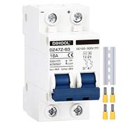 DIHOOL 2P 16 amp Solar DC Isolator Switch DC Miniature Circuit Breaker PV Disconnect Switch Fuse For Solar Energy Photovoltaic