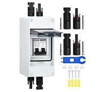 DIHOOL DC Circuit Breaker PV System Circuit Breaker Fuse Automatic 2-Pole 15A 12V (12V-400V) With Cable Solar Plug IP65 Waterproof Enclosure