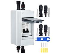 DIHOOL DC Circuit Breaker PV System Circuit Breaker Fuse Automatic 2-Pole 60A 12V (12V-400V) with Cable Solar Plug IP65 Waterproof Enclosure