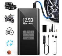 DIHOOM Cordless Tyre Inflator Portable Air Compressor - Fast 45L/min Car Tyre Inflator with Power Bank Support, LED Lighting 6000mAh Battery, 4 Modes, Ideal for Cars Bikes Motorcycles and Balls