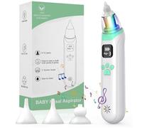 DIHOOM Nasal Aspirator Baby, Electric Nose Suckers, 3 Silicone Tips and 3 Suction Levels, Anti-Backflow Snot Sucker for Newborns, Toddlers, Soothing Function with Music and Light