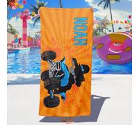 Dihope Personalised Beach Towels for Kids - Custom Beach Towels with Name - Quick Dry Soft Microfibre Swimming Towels for Kids, Customised Bath Pool Beach Towel for Boys Girls