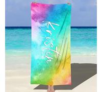 Dihope Personalised Microfibre Beach Towel for Adults Kids with Name, Large Custom Bath Towels Quick Dry Sand Free Lightweight Travel Beach Towel for Mens Boys Girls Baby Fitness Swimming