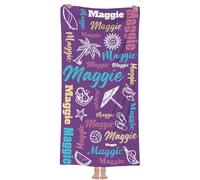Dihope Personalised Microfibre Beach Towel for Adults Kids with Name, Large Custom Bath Towels Quick Dry Sand Free Lightweight Travel Beach Towel for Mens Boys Girls Baby Fitness Swimming