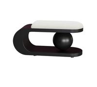 DIHRVTHC Small Bench, New Chinese Style Stool, Entryway Bench, Biony Fabric Dining Bench, A Lazy Sofa Bench, Dining Bench With Black Legs, For Living Room, Bedroom, Entryway, Hallway(Black,80cm)