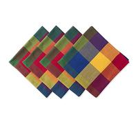 DII 100% Cotton Checkered Table Napkin Collection, Set, Summer Check 4 Count