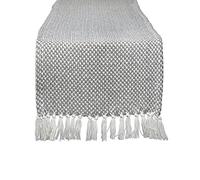 DII 100% Cotton Knit Table Runner, Grey, 15x72