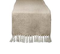 DII 100% Cotton Knit Table Runner, Stone, 15x72