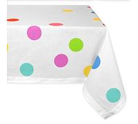 DII 100% Cotton, Machine Washable, Dinner, Summer & Picnic Tablecloth,60 x 84, Birthday Confetti, Seats 6 to 8 People