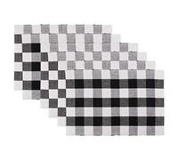 DII 100% Cotton, Machine Washable, Everyday Buffalo Check Placemat for Dinner Parties & Holidays, Black, 13x19