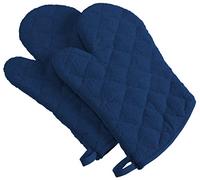 DII 100% Cotton, Machine Washable, Everyday Kitchen Basic Terry Ovenmitt Set of 2, Nautical Blue