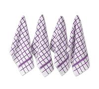 DII 100% Cotton, Machine Washable, Ultra Absorbant, Basic Everyday 16 x 26 Terry Kitchen Dish towel, Set of 4- Eggplant Window Pane