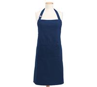DII 100% Cotton, Professional Unisex Bib Chef Kitchen Apron, Adjustable Neck & Waist Ties, Front Pocket, Durable, Comfortable, Restaurant Cafe Unifrom, Perfect for Cooking, Baking, BBQ-Nautical Blue