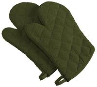 DII 100% Cotton, Quilted Terry Oven Set Machine Washable, Heat Resistant with Hanging Loop, Ovenmitt, 7 x 13, Sage, 2 Piece