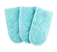 DII 100% Cotton Terry Pan Handle Set Machine Washable, Heat Resistant with Hanging Loop, Aqua, 3 Piece