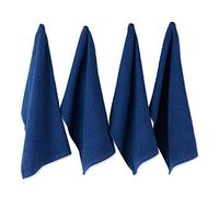 DII 100% Cotton, Ultra Absorbent, Heavy Duty, Drying & Cleaning, Everyday Kitchen Basic, Waffle Terry Dishtowel, 15 x 26, Set of 4- Nautical Blue