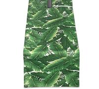 DII 100% Polyester Table Runner, Spilll Proof and Waterproof for Outdoor or Indoor Use, Machine Washable With Zipper & Umbrella Hole, (14x108) Banana Leaf