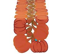 DII 14x70 Polyester Table Runner, Embroidered Pumpkins - Perfect for Fall, Thanksgiving, Catering Events, or Everyday Use