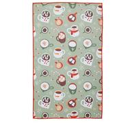 DII 18x30 inches Holiday Themed Reversible Waffle Microfiber Towel (Cozy Cocoa)