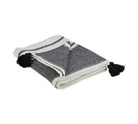 DII 2-Tone Chevron Stripe Woven Throw, Cotton, Black, 50x60