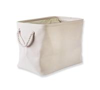 DII 5568 Collapsible Variegated Polyester Storage Bin, Medium, Cream
