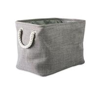 DII 5568 Collapsible Variegated Polyester Storage Bin, Small, Gray,CAMZ37076