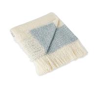 DII Acrylic Rugby Stripe Woven Throw, Blue, 50x60