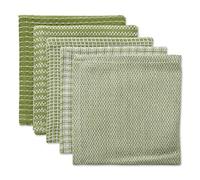 DII Assorted Dishcloth Set, Cotton, Antique Green, 12x12