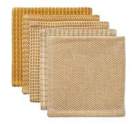 DII Assorted Dishcloth Set, Cotton, Honey Gold, 12x12