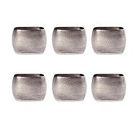 DII Assorted Napkin Ring Set, Brass, Silver Textured Square, One Size