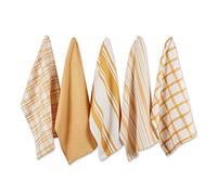 DII Assorted Woven, Kitchen Dishtowel Set, 18x28, Honey Gold, 5 Piece