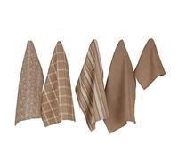 DII Assorted Woven Kitchen Set, Dishtowel, 18x28, Dishcloth, 13x13, Stone, 5 Piece