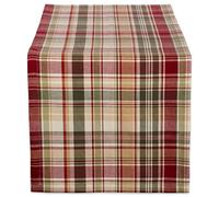 DII Autumn & Thanksgiving Tabletop Linens, Cotton, Plaid, 108" x 14" (Runner)