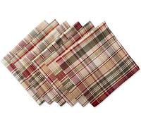 DII Autumn & Thanksgiving Tabletop Linens, Cotton, Plaid, 20" x 20" (Set of 6)
